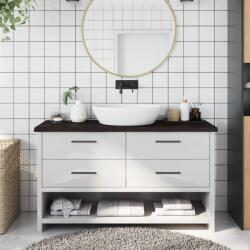vidaXL sötétbarna kezelt tömör fa fürdőszobai pult 120x40x(2-4) cm (3156235)