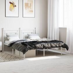 vidaXL fehér fém ágykeret fejtámlával 150 x 200 cm (374390)