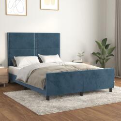 vidaXL sötétkék bársony ágykeret matrac nélkül 140 x 190 cm (3125694)
