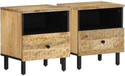 vidaXL 2 db tömör mangófa éjjeliszekrény 40 x 33 x 46 cm (356898)