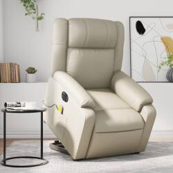 vidaXL elektromos krémszínű műbőr felállást segítő masszázsfotel (3205172)