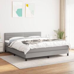 vidaXL világosszürke szövet rugós ágy matraccal 180 x 200 cm (3140153)