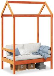 vidaXL viaszbarna tömör fenyőfa pad tetővel 117, 5 x 70 x 176, 5 cm (846996)