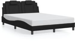 vidaXL fekete műbőr ágykeret fejtámlával 120 x 200 cm (3208082)