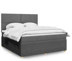 vidaXL sötétszürke szövet rugós ágy matraccal 180 x 200 cm (3294429)