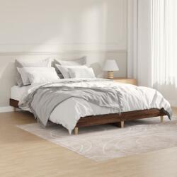 vidaXL barna tölgy színű szerelt fa ágykeret matrac nélkül 140x190 cm (832076) - vidaxl