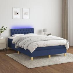 vidaXL kék szövet rugós és LED-es ágy matraccal 120 x 200 cm (3133947)