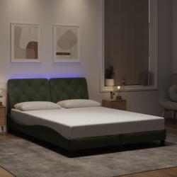 vidaXL világosszürke bársony ágykeret LED-világítással 140 x 190 cm (3213849) - vidaxl
