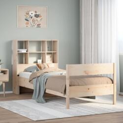 vidaXL tömör fenyőfa könyvespolcos ágy matrac nélkül 90 x 200 cm (3322996)