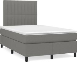 vidaXL sötétszürke szövet rugós és LED-es ágy matraccal 120x190 cm (3270212)