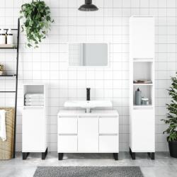 vidaXL magasfényű fehér szerelt fa fürdőszobaszekrény 30 x 30 x 100 cm (831566)