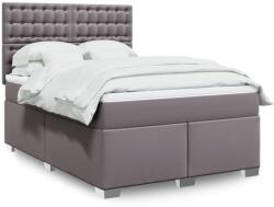 vidaXL szürke műbőr rugós ágy matraccal 140 x 200 cm (3293026)