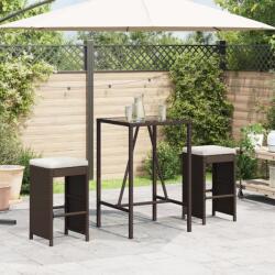 vidaXL 2 db barna polyrattan kerti bárszék párnával (368685)