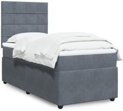 vidaXL sötétszürke bársony rugós ágy matraccal 90x190 cm (3294515)