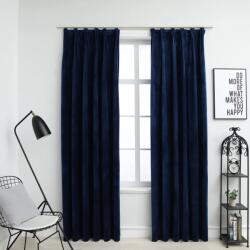 vidaXL 2 db sötétkék bársony sötétítőfüggöny kampókkal 140 x 245 cm (134534)