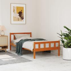 vidaXL viaszbarna tömör fenyőfa ágy matrac nélkül 90 x 190 cm (844390)