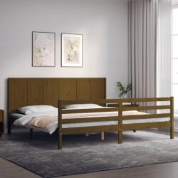 vidaXL mézbarna tömör fa ágykeret fejtámlával 200 x 200 cm (3194529)
