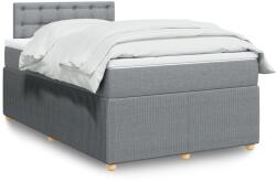 vidaXL világosszürke szövet rugós ágy matraccal 120 x 200 cm (3289737)