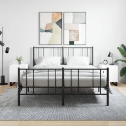 vidaXL 2 db magasfényű fehér szerelt fa éjjeliszekrény 40 x 40 x 50 cm (827617)