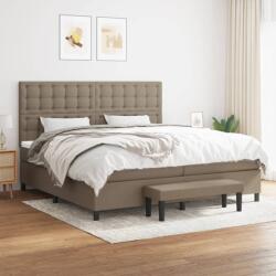 vidaXL tópszínű szövet rugós ágy matraccal 200 x 200 cm (3136945)