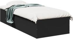 vidaXL fekete szerelt fa ágykeret 75 x 190 cm (841987)