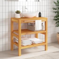 vidaXL tömör fa fürdőszobai pipereszekrény 2 polccal 74 x 45 x 75 cm (353955)