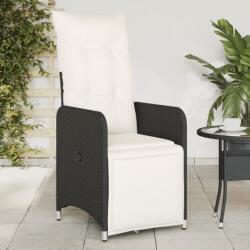 vidaXL 2 db fekete polyrattan dönthető kerti szék párnával (365700)