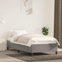 vidaXL világosszürke bársony ágykeret matrac nélkül 90x200 cm (347300)