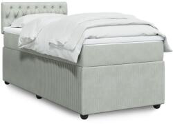vidaXL világosszürke bársony rugós ágy matraccal 100 x 200 cm (3287668)