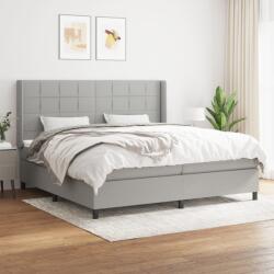 vidaXL világosszürke szövet rugós ágy matraccal 200 x 200 cm (3131457)