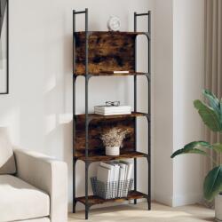 vidaXL 5 szintes füstös tölgy szerelt fa könyvespolc 60, 5x24x166, 5 cm (838865) - vidaxl