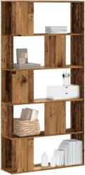 vidaXL 5 szintes antik fa színű fa könyvespolc 80, 5 x 23, 5 x 162, 5 cm (852778)