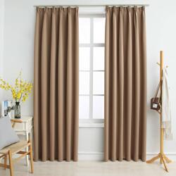 vidaXL 2 db tópszínű sötétítőfüggöny kampókkal 140 x 175 cm (134438)