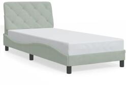 vidaXL világosszürke bársony ágykeret matrac nélkül 90x200 cm (3207899)