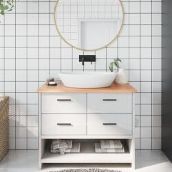 vidaXL világosbarna kezelt tömör fa fürdőszobai pult 100x40x2 cm (3156128)