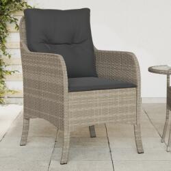 vidaXL 2 db világosszürke polyrattan kerti szék párnával (365150)