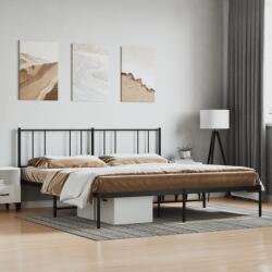 vidaXL fekete fém ágykeret fejtámlával 200 x 200 cm (352487)