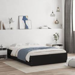 vidaXL fekete szerelt fa ágykeret fiókkal 120 x 200 cm (3207281)
