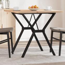 vidaXL tömör fenyőfa és acél étkezőasztal Y-vázzal 80x80x75, 5 cm (3282783)