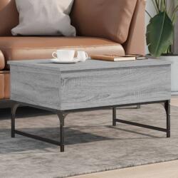 vidaXL szürke sonoma szerelt fa és fém dohányzóasztal 70 x 50 x 40 cm (845374)