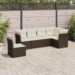 vidaXL 6 részes barna polyrattan kerti ülőgarnitúra párnával (3249542)