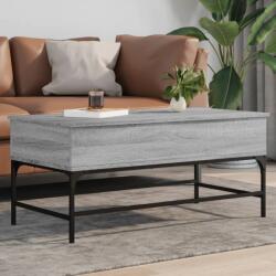 vidaXL szürke sonoma szerelt fa és fém dohányzóasztal 100 x 50 x 45 cm (845399)