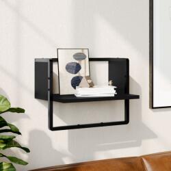 vidaXL fekete fali polc rúddal 40x25x30 cm (836283) - vidaxl