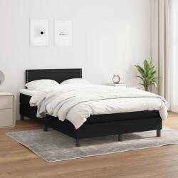vidaXL fekete szövet rugós ágy matraccal 120 x 200 cm (3139963)