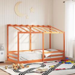 vidaXL viaszbarna tömör fenyőfa gyerekágy tetővel 90 x 200 cm (847002)