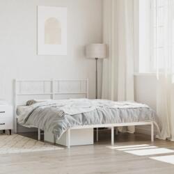 vidaXL fehér fém ágykeret fejtámlával 135 x 190 cm (355315) - vidaxl