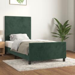 vidaXL sötétzöld bársony ágykeret matrac nélkül 90x200 cm (3125614)