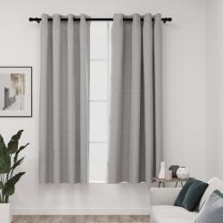 vidaXL 2 db szürke, vászonhatású sötétítőfüggöny fűzőkarikával 140 x 175 cm (321168)