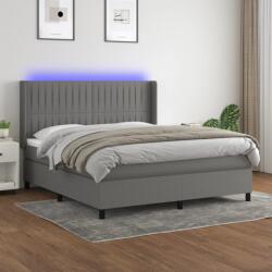 vidaXL sötétszürke szövet rugós és LED-es ágy matraccal 160x200 cm (3138486)