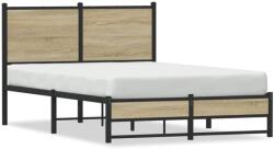 vidaXL sonoma tölgy színű fém ágykeret matrac nélkül 120 x 190 cm (4007883)